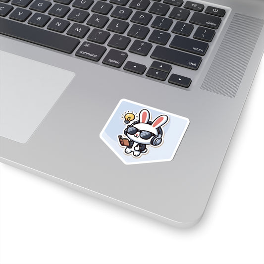 "Know It All" Sticker – Smart, Cool, and In Control! 🐰📖😎
