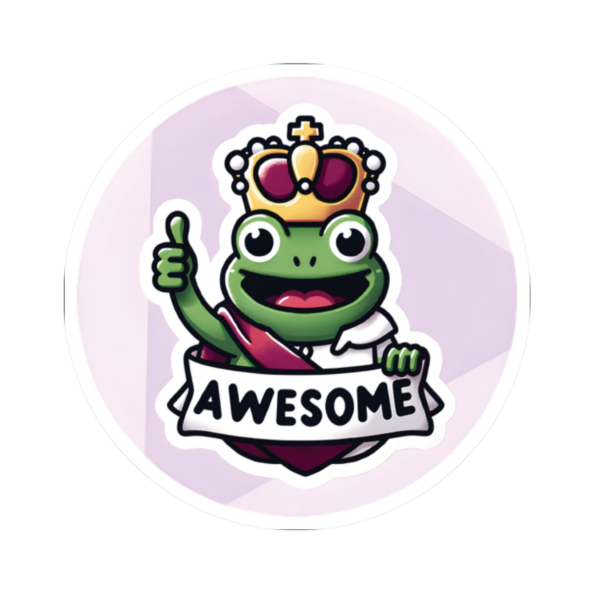 "Totally Awesome" Sticker – 500 Missions? You’re a Legend! 🐸👑✨