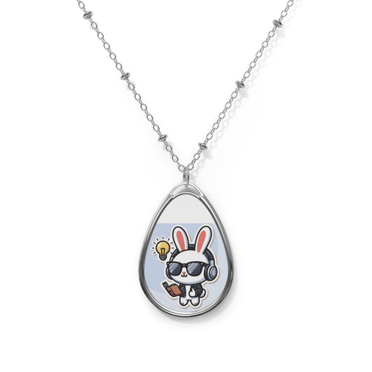 "Know It All" Necklace – Smart Skin, Cool Confidence! 🐰📖😎